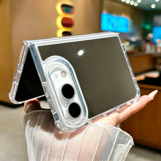 For iPhone Duo 18 Fold Luxury Acrylic Hard Mirror Phone Case for iPhone DUO 18fold Makeup Mirror Shockproof Airbag Edge Cover