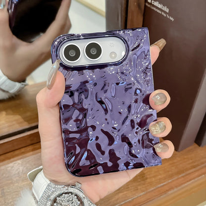 Creative Water Ripple Wrinkles Electroplating Case for iPhone Duo NEW 18 Fold DUO Slim Shockproor Bumper Front and Rear Cover