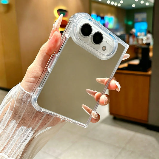 For iPhone Duo 18 Fold Luxury Acrylic Hard Mirror Phone Case for iPhone DUO 18fold Makeup Mirror Shockproof Airbag Edge Cover