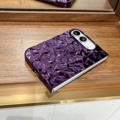 Creative Water Ripple Wrinkles Electroplating Case for iPhone Duo NEW 18 Fold DUO Slim Shockproor Bumper Front and Rear Cover