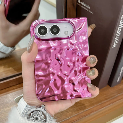 Creative Water Ripple Wrinkles Electroplating Case for iPhone Duo NEW 18 Fold DUO Slim Shockproor Bumper Front and Rear Cover