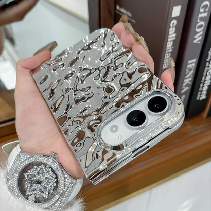 Creative Water Ripple Wrinkles Electroplating Case for iPhone Duo NEW 18 Fold DUO Slim Shockproor Bumper Front and Rear Cover
