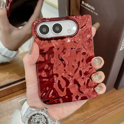 Creative Water Ripple Wrinkles Electroplating Case for iPhone Duo NEW 18 Fold DUO Slim Shockproor Bumper Front and Rear Cover